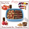 Torshi Seven Persian Lavashak Box – 4 Fruit Leather Roll – 10 Masala Fruit Bar – Pomegranate Flavor With Tamarind (Imli) Sauce Churan Chaat Masala Powder & Chilli Mili – Persian Snack Original Iranian Sheet – Ready to Eat